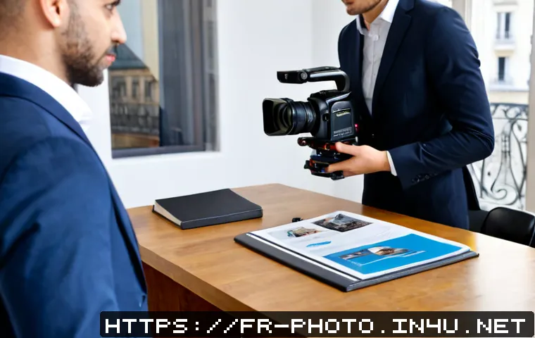 사진 자격증 연봉 협상 팁 - Photorealistic career negotiation scene in a bright Paris creative studio, certified professional ph...
